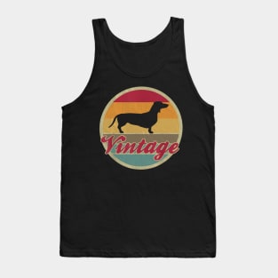 Dachshund Retro Vintage Sunset Tank Top